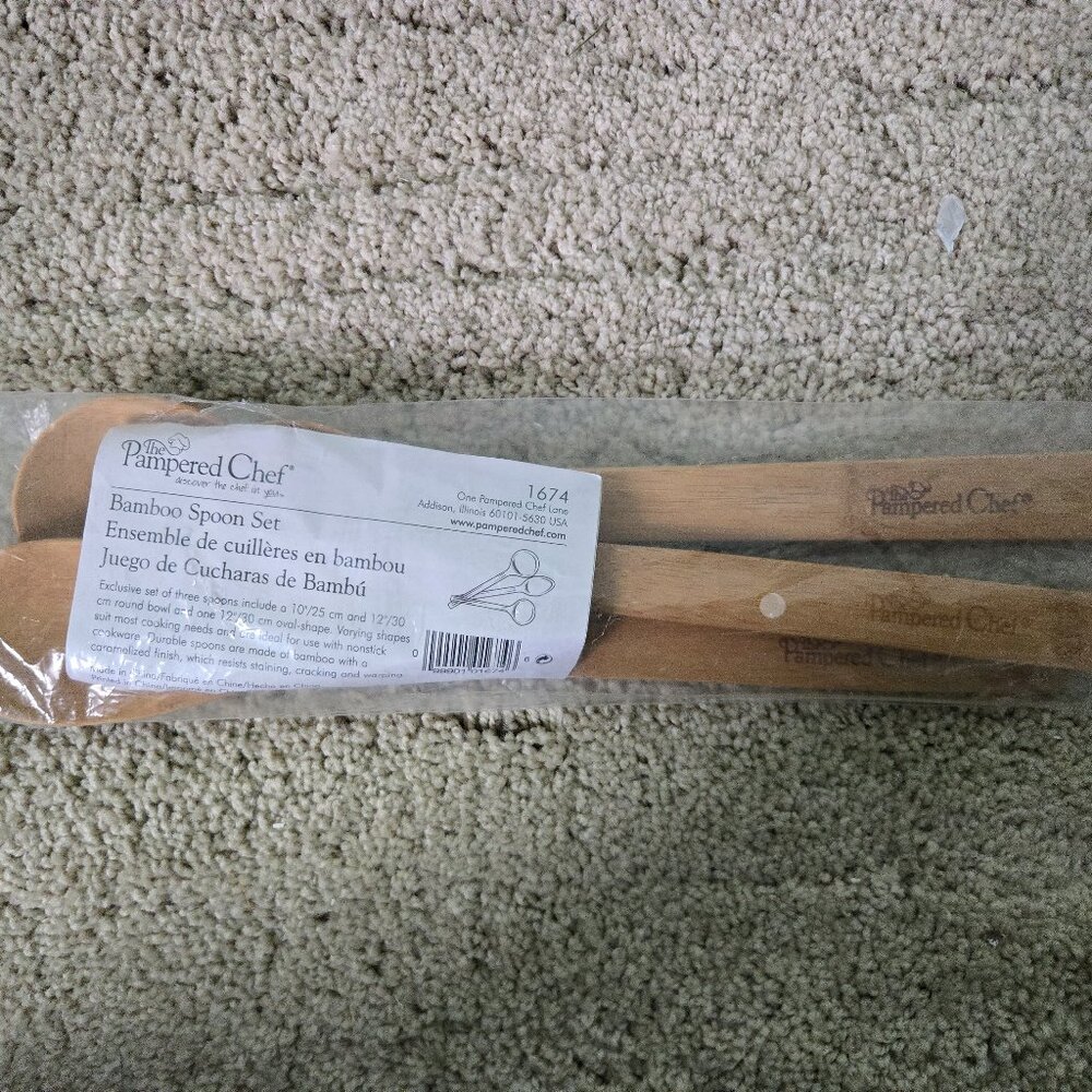 Pampered Chef Bamboo Spoon Set